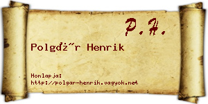 Polgár Henrik névjegykártya